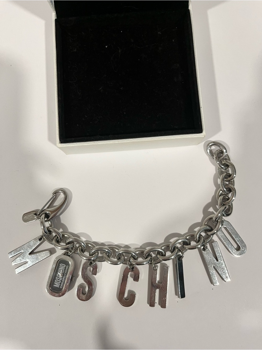 Moschino Stainless Steel Letter Charm Bracelet